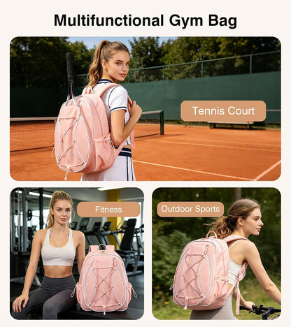 Marvolia Tennis Bags for Women Men, Tennis Backpack Holds 2 Rackets with Ventilated Shoe Compartment & Wet Pocket, Tennis Racket Bag Backpack for Pickleball Tennis Badminton
