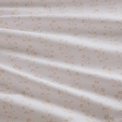 Martha Stewart - Queen Size Sheets Set, Crisp & Tailored Cooling Sheets w/a Naturally Smooth Cotton Percale Lightweight Feel - Bed Sheets with Matching Pillowcases & Fitted Sheet (Ditsy Vine Pink)