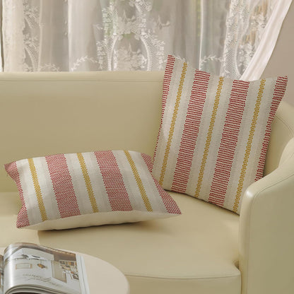 Pink Sage Green Pillow Covers 18x18 Inch 2 Pcs Boho Preppy Polka Dots Striped Decor Throw Pillows Modern Geometric Outdoor Farmhouse Decoration Pillowcase Linen Cushion Cover for Couch Sofa