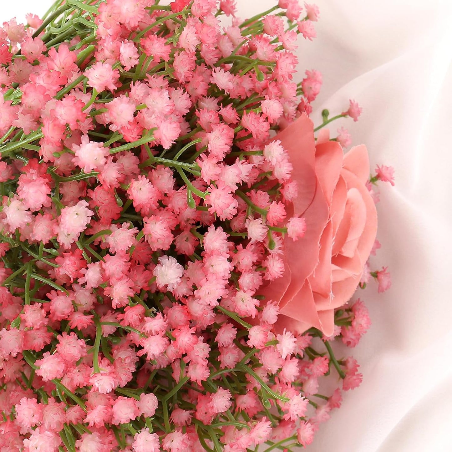 Baby Breath Flowers Artificial Bulk,6 Pcs Gypsophila Faux Pink Flowers Fake Baby Breath Real Touch Flower Bouquets for Bride Wedding Decorations Party Floral Arrangements DIY (Pink)