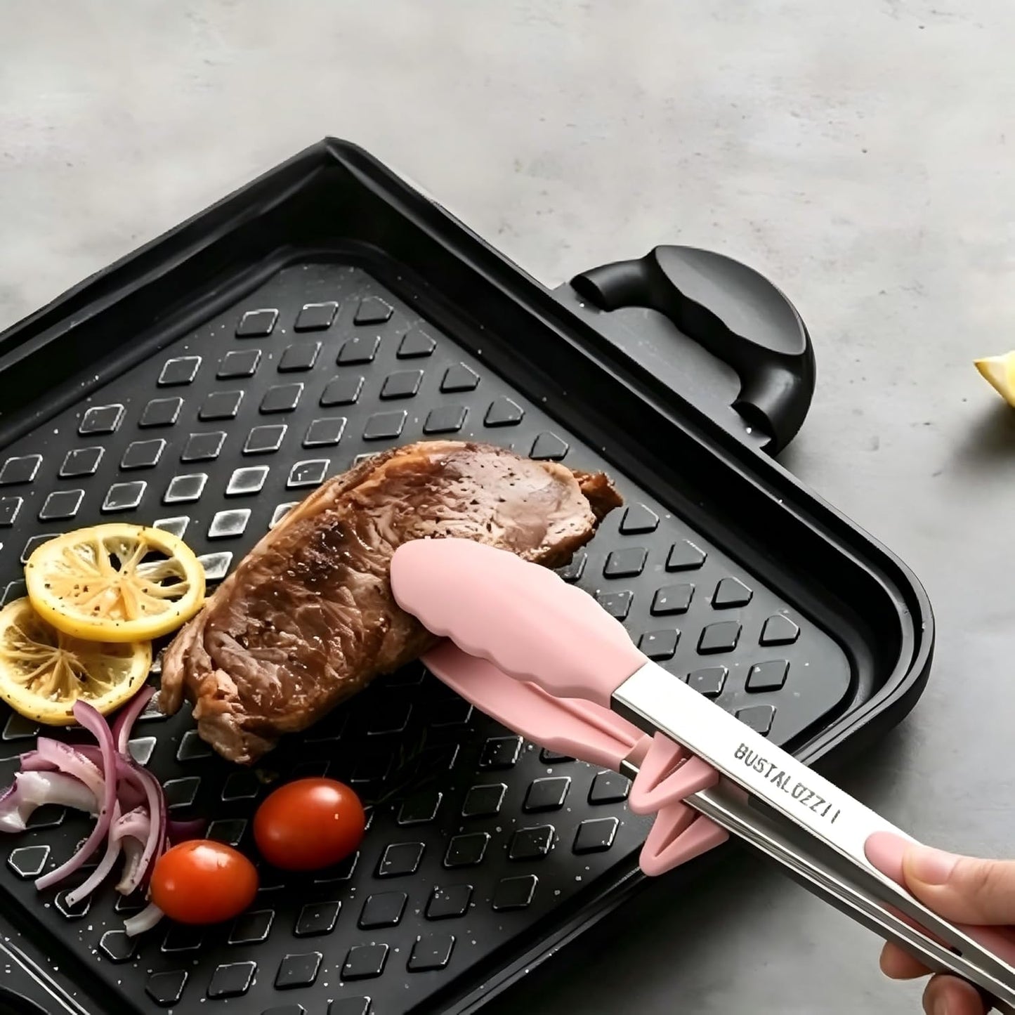 2 Pack Pink Silicone Cooking Tongs, 12-9Inch Stainless Steel Tongs for Cooking Heat Resistant Silicone Cooking Tongs Perfect for Grilling, Salad, and Canning