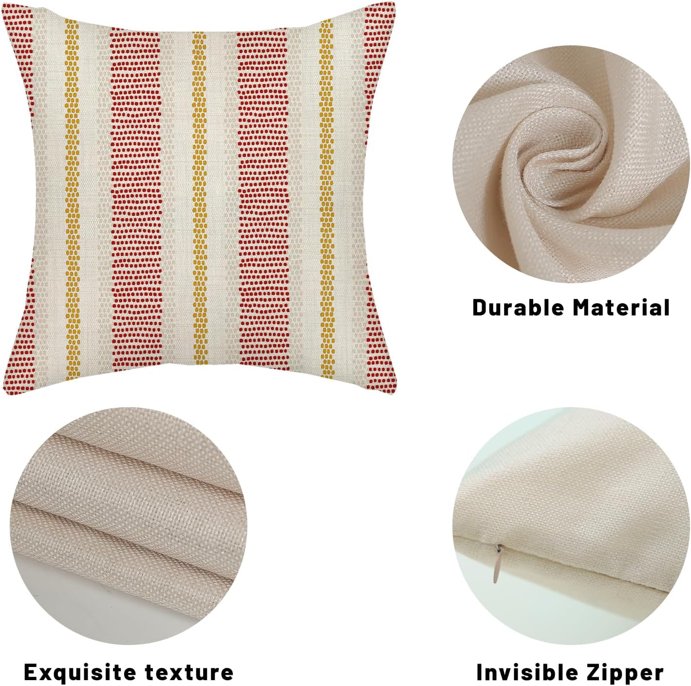 Pink Sage Green Pillow Covers 18x18 Inch 2 Pcs Boho Preppy Polka Dots Striped Decor Throw Pillows Modern Geometric Outdoor Farmhouse Decoration Pillowcase Linen Cushion Cover for Couch Sofa