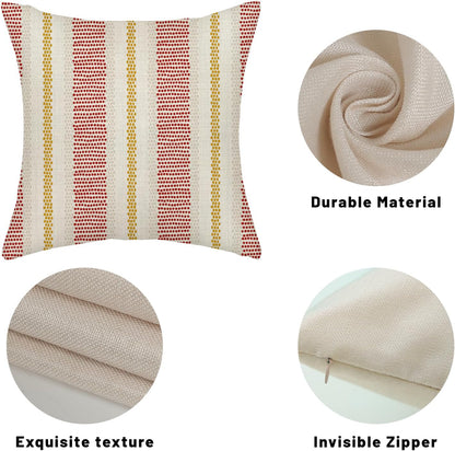 Pink Sage Green Pillow Covers 18x18 Inch 2 Pcs Boho Preppy Polka Dots Striped Decor Throw Pillows Modern Geometric Outdoor Farmhouse Decoration Pillowcase Linen Cushion Cover for Couch Sofa