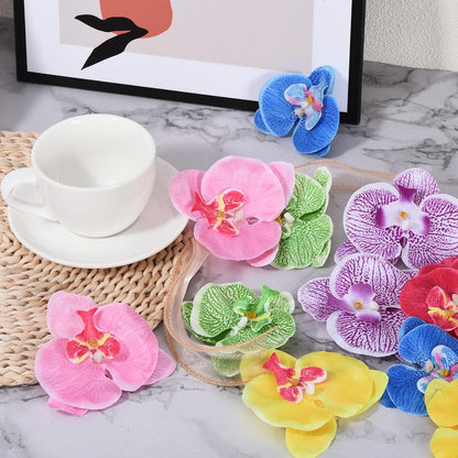 PATIKIL 3.5" Artificial Orchid Flower Heads, 20 Pack Silk Phalaenopsis Fake Butterfly Orchid Heads for Wedding Floral Bouquet Decor DIY Craft Making, Pink
