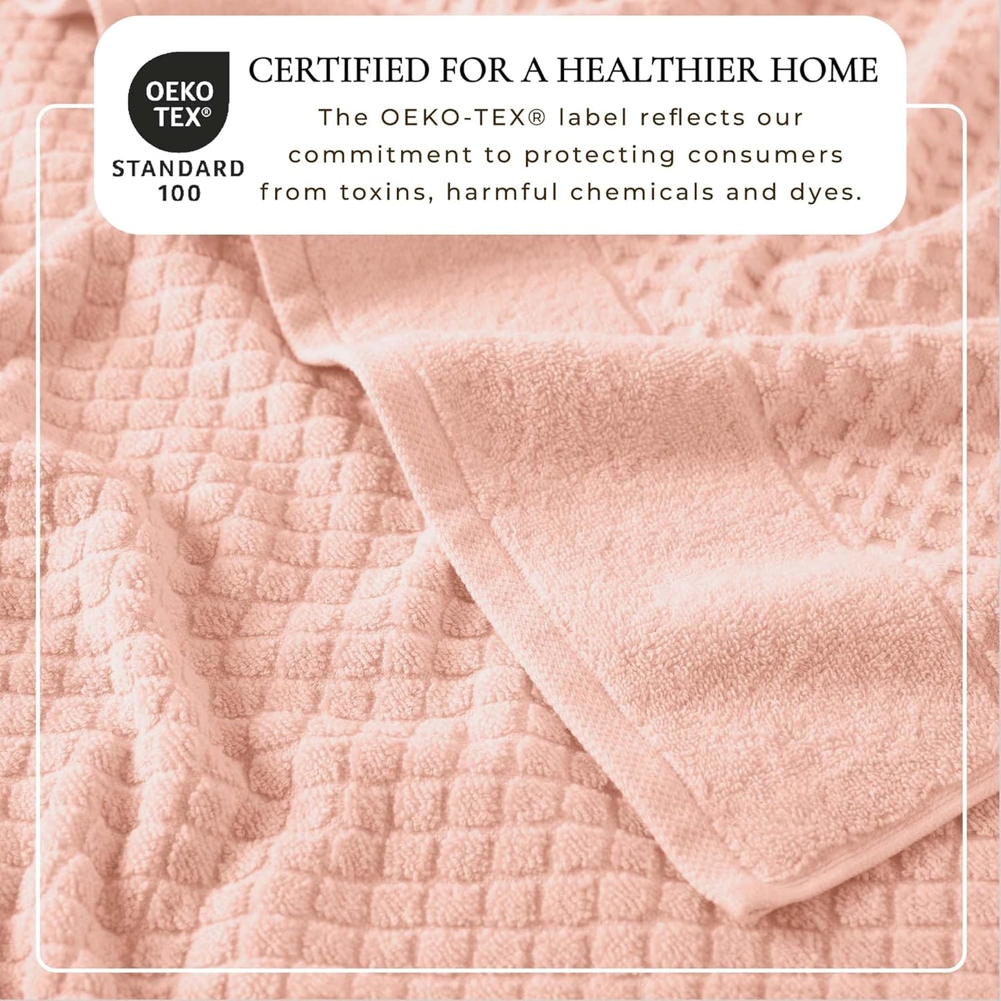 Great Bay Home Bath Towels - 100% Cotton 4 Pack 54x27 Bath Towel Set - Absorbent, Durable, Quick-Dry Towels for Bathroom (Pink)