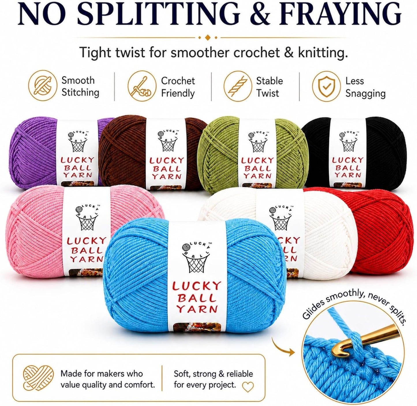 LUCKY BALL Milk Cotton Yarn, 100g / 240 yd 60% Cotton 40% Acrylic #2 Fine Sport Yarn, Soft Crochet & Knitting Yarn for Amigurumi Dolls, Baby Items, Flowers, Hats, Sweaters, Blankets (Pink)