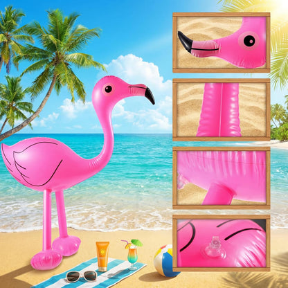 Yaomiao 6 Pieces Flamingo Pool Party Decorations, 22'' Inflatable Pink Flamingos Props Toys for Tropical Hawaiian Luau Birthday, Bachelorette Summer Beach Pool Decor, Yard Lawn Party Supplies