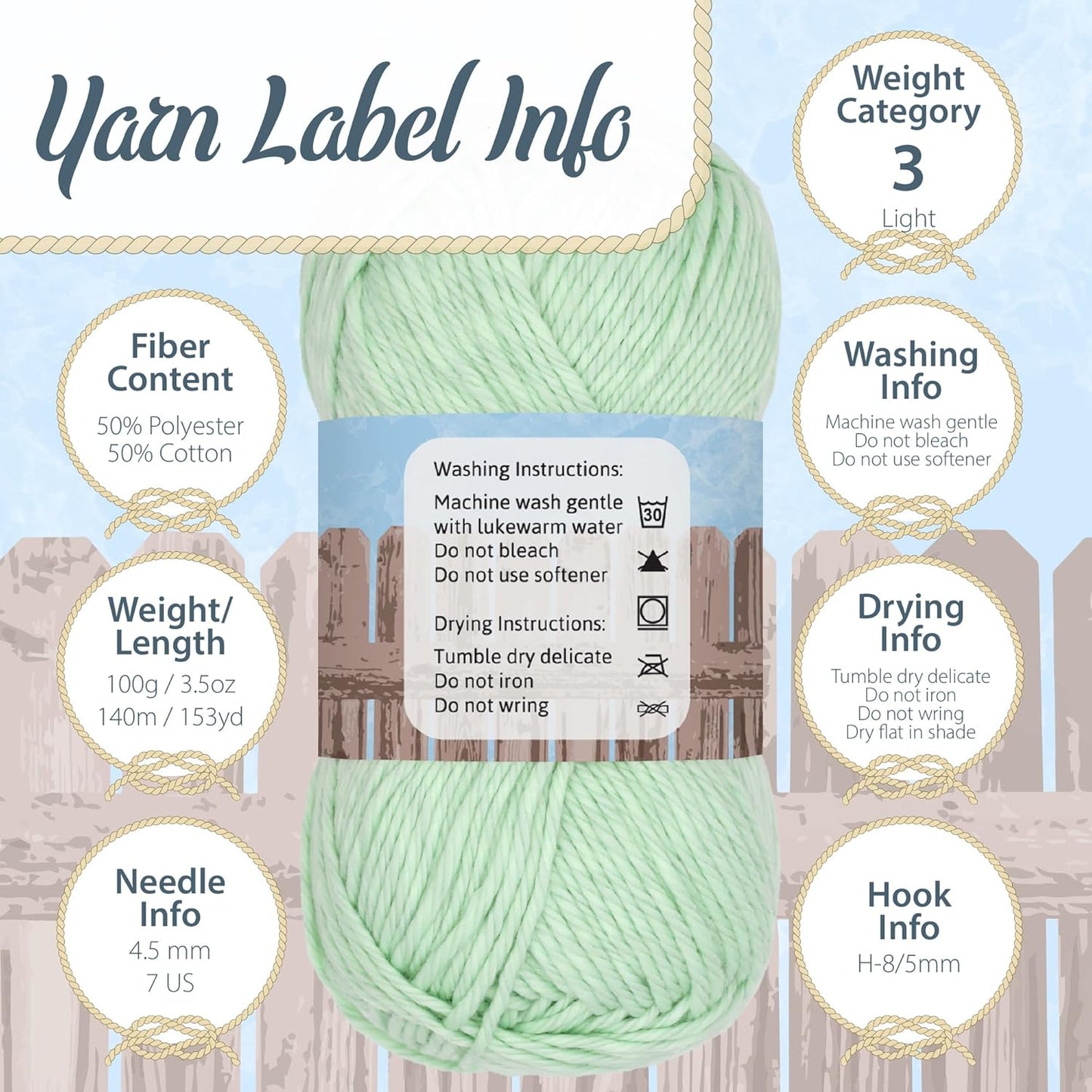 JubileeYarn Simply Sweet Yarn - 100g/Skein DK Cotton Blend - Peach - 2 Skeins