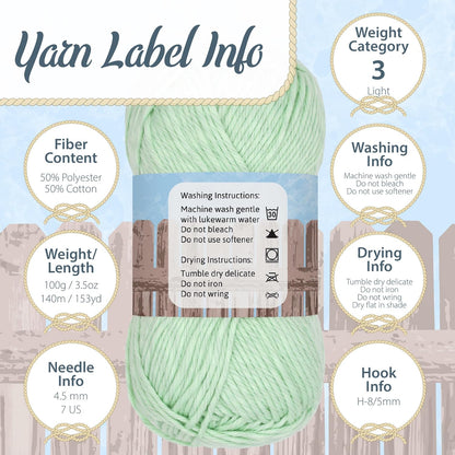 JubileeYarn Simply Sweet Yarn - 100g/Skein DK Cotton Blend - Peach - 2 Skeins