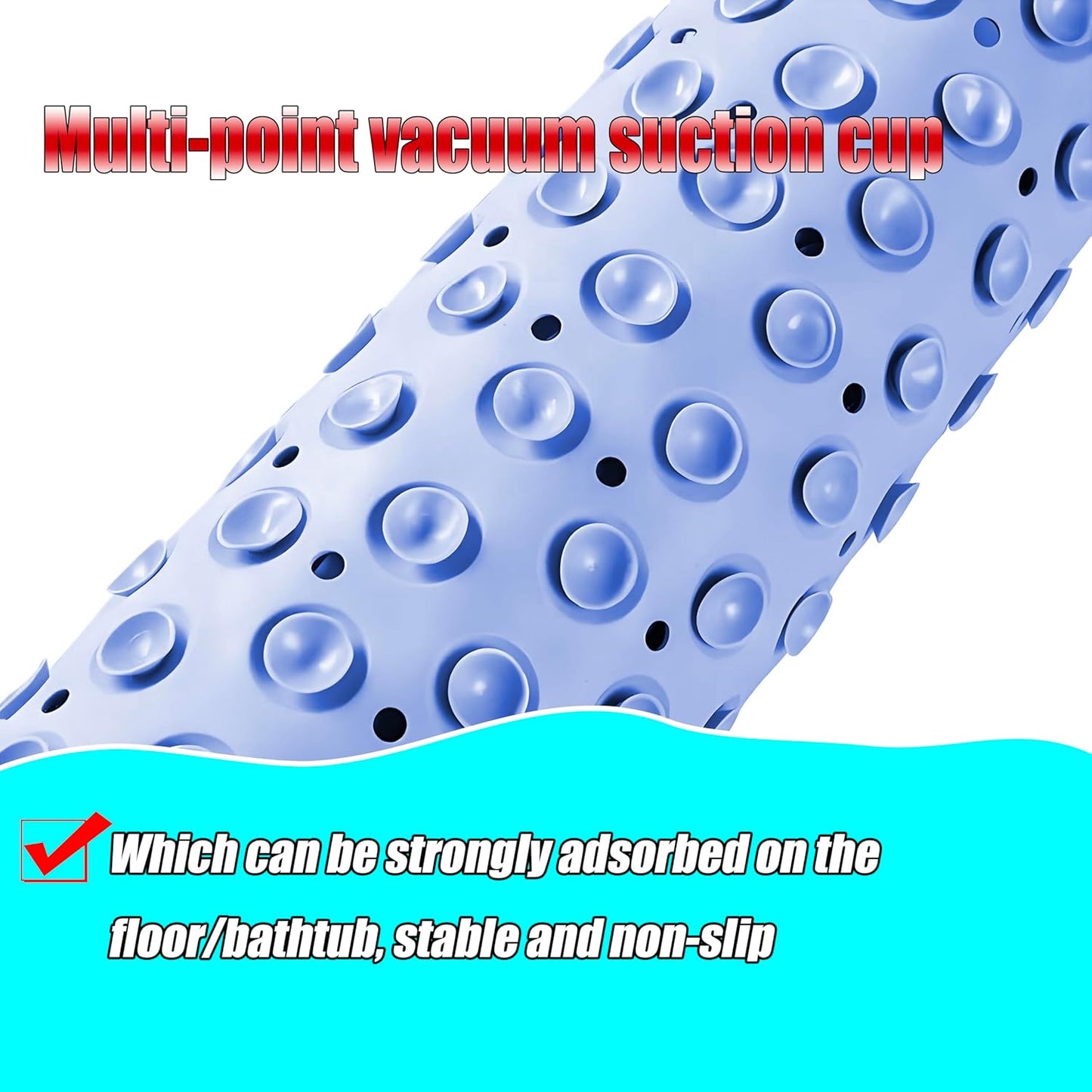 Shower Mat Anti-Slip 21.6'' Round Bathtub Mat with Suction Cups Machine Washable Shower Bath Mat