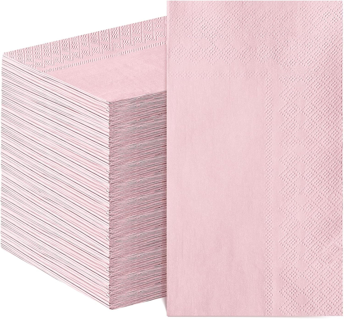 NatNarr 120 Pcs Pink Napkins, Light Pink Guest Dinner Napkin Disposable Hand Towels for Bathroom, Mothers Day, Wedding, Baby Shower, Bathroom, Kitchen