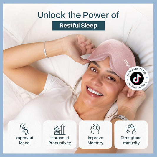 MyHalos® Sleep Mask – 3D Blackout Eye Mask for Women & Men, Side Sleepers, Zero Pressure Memory Foam Eyelash Friendly, Breathable,Award-Winning Sleep Aid for Travel (Peach Orange, 1 Count (Pack of 1))