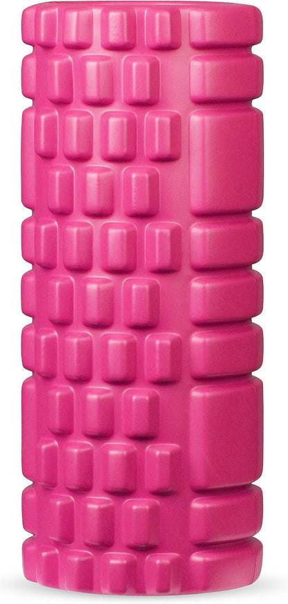 DRUNA Foam Roller for Muscle Massage, Pilates & Yoga 13"x5.5" Medium Firm PVC Foam Roller for Deep Tissue Massage, Recovery & Flexibility (Pink)