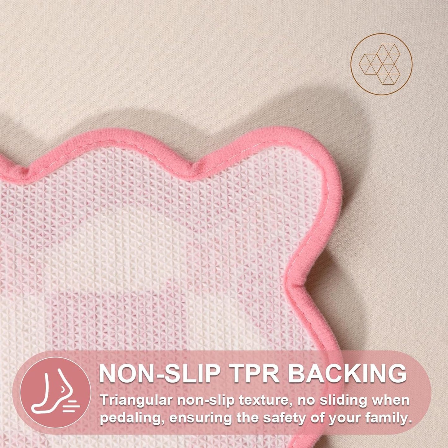 ORTIGIA Cute Pink Checkered Scalloped Bath Mat, Fun Plush Microfiber Bathroom Rugs Non Slip Washable Quick Dry Absorbent, Bath Rug Carpet for Shower Stall Vanities Kitchen Floor Entrance, 20x32