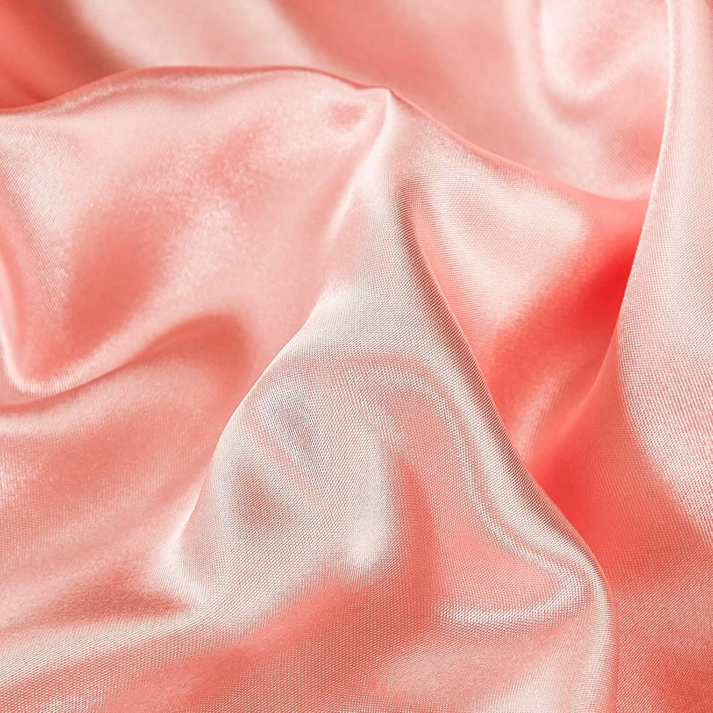 Pink Satin Pillowcases with Romantic Blush Ruffle, Silky Satin Pillow Cover 2 Pack, Super Smooth Lightweight, Farmhouse Lace Fringed Blush Pillow Shames, 20X40 Inches