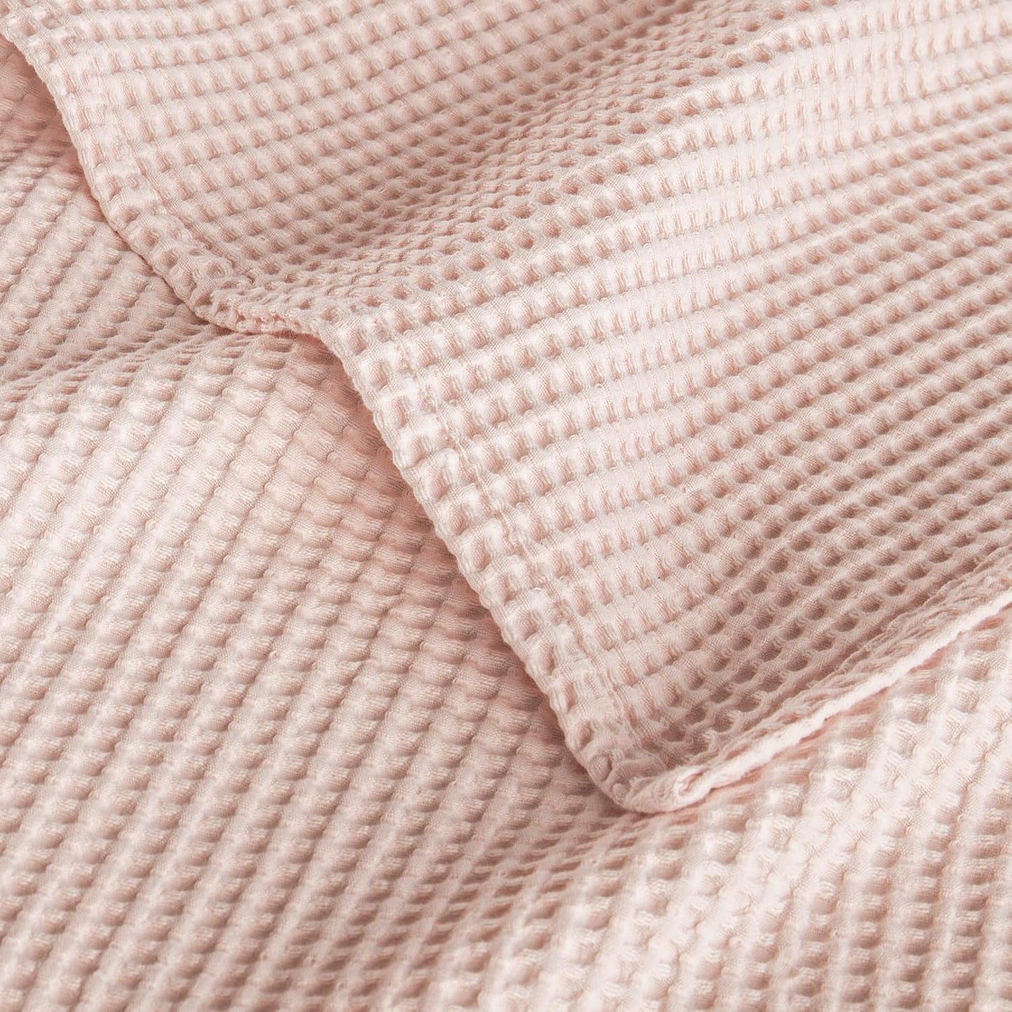 Exclusivo Mezcla 100% Cotton Waffle Throw Blanket for Couch, Sofa, Lightweight and Breathable Gauze Muslin Blanket for Summer, Moisture-Wicking, Home Decor, 50"x70", Pink
