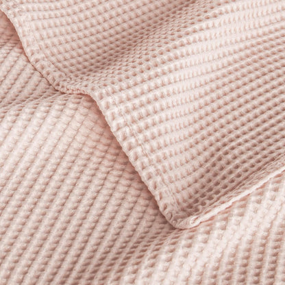 Exclusivo Mezcla 100% Cotton Waffle Throw Blanket for Couch, Sofa, Lightweight and Breathable Gauze Muslin Blanket for Summer, Moisture-Wicking, Home Decor, 50"x70", Pink