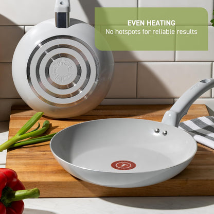 T-Fal Refresh Ceramic Frying Pans Nonstick 12 Inch Skillet, Oven Safe to 350°F, Cookware with Stay-Cool Handle, Dusty Rose