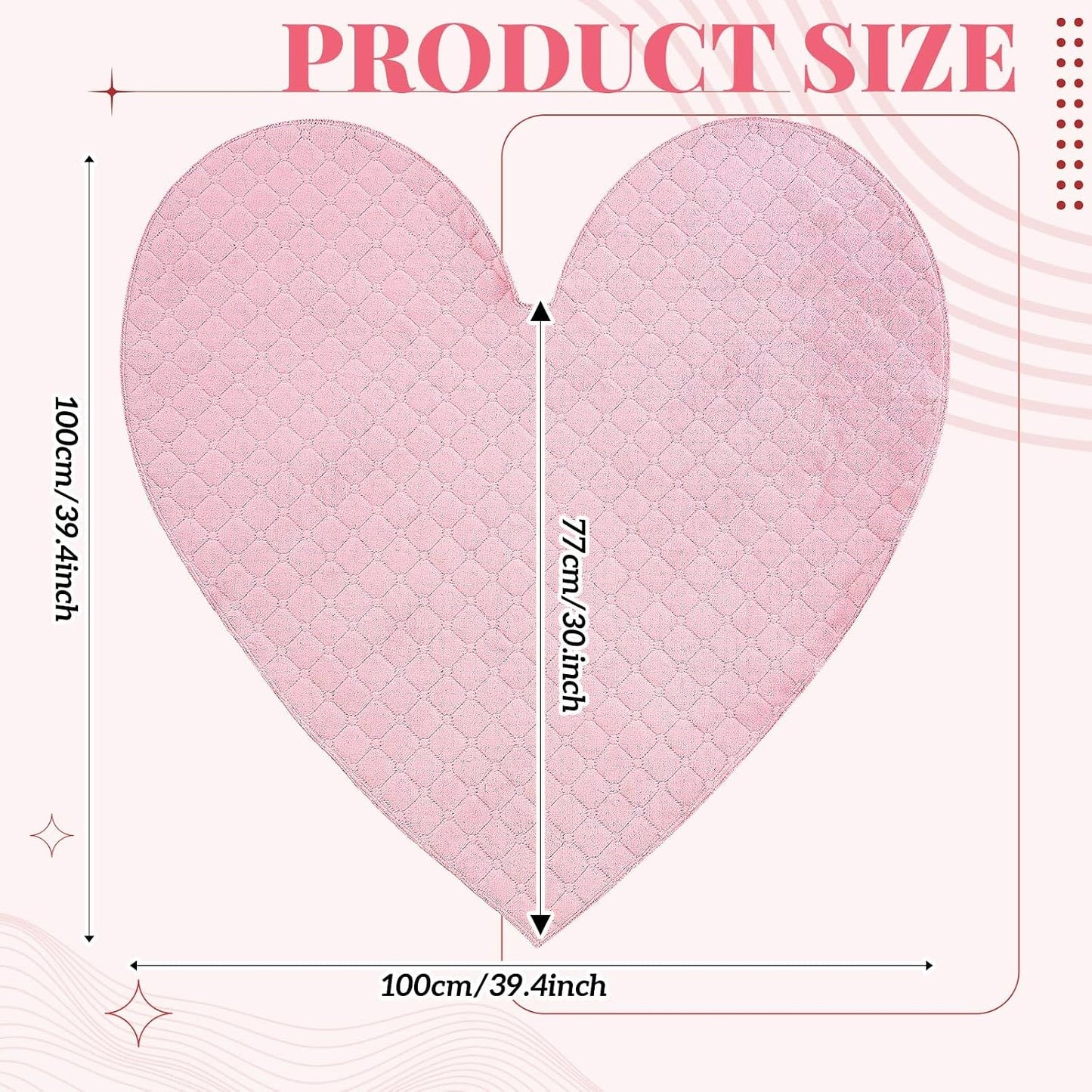 Fanfanwin Waterproof Towel for Bed Couch Sofa 39 x 39 Inches Reusable Stainproof Heart Throw Blankets Cat Dog Leakproof Mat Incontinence Mattrass Protector Small Bed Sheets for Adult Couples(Pink)