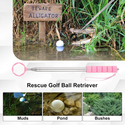 PATIKIL Golf Ball Retriever Telescopic Head Ball Grabber with Lanyard for Water Golf Ball Picker Tool Golf Accessories