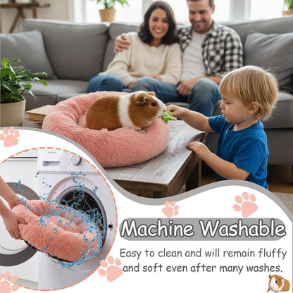 Bunny Bed Rabbit Hideout Large Soft & Comfortable Small Animal Bedding Cozy Bed Mat Warm Hideaway Cage Accessories for Guinea Pig Dwarf Bunny Chinchillas Hamsters Hedgehogs Ferrets Pink
