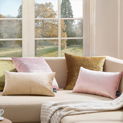 Phantoscope Pack of 2 Sparkling Velvet Decorative Solid Throw Decorative Pillow Cover Soft Silver Shiny Square Cushion Cover Pillowcase for Couch Bed and Chair, Pink, 18 x 18 inches, 45 x 45 cm