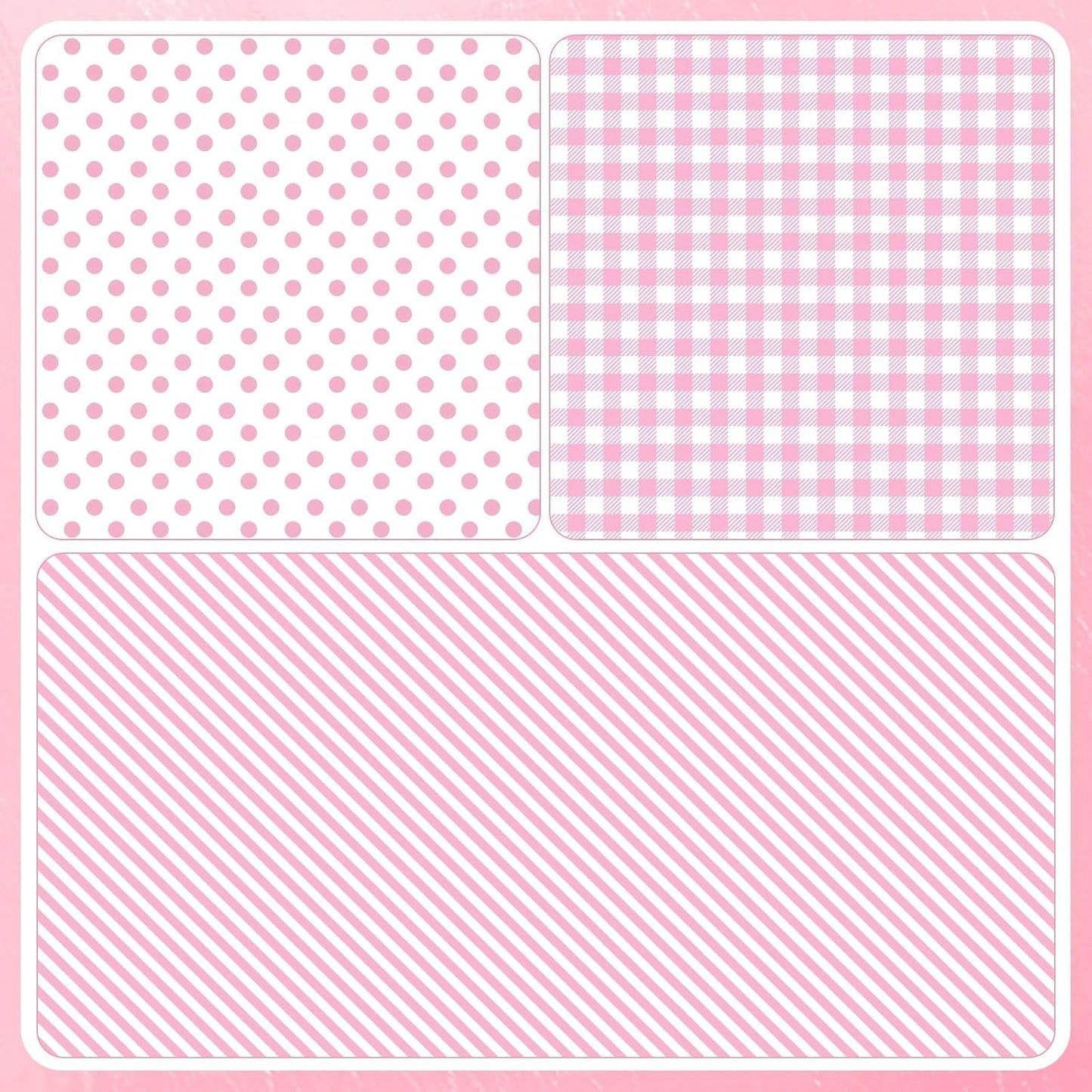 woric Pink Wrapping Paper - Mini Roll - Birthday Wrapping Paper Girls | Wrapping Paper with Gingham Stripe Polka Dot for Women Birthday Baby Shower Girl Wedding - 17 In x 120 In Per Roll