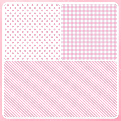 woric Pink Wrapping Paper - Mini Roll - Birthday Wrapping Paper Girls | Wrapping Paper with Gingham Stripe Polka Dot for Women Birthday Baby Shower Girl Wedding - 17 In x 120 In Per Roll