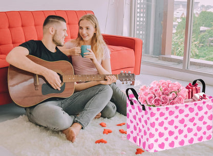 Valentine's Day Storage Basket Baby Hamper Collapsible Organizer Bin Gifts Shelf Baskets for Room Decor