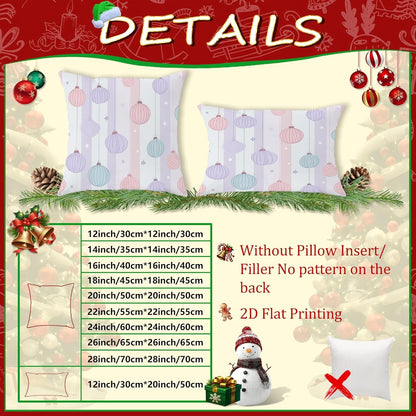 Lantern Throw Pillow Covers Set of 2, Festive Fanciful Stars Stripes Celebration Peach Soft Velvet Washable Pattern Pillow Covers for Living Room Bed Office Sofa Chair Decor 20x12 Inch