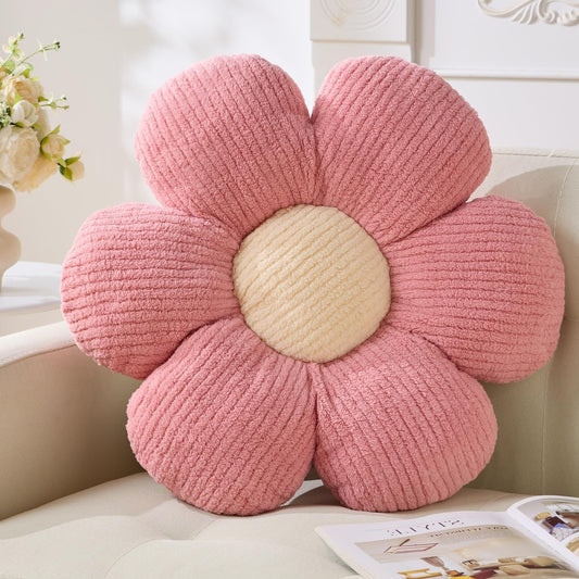 Flower Pillow, Pink Throw Pillow Daisy Decorative Pillow Cushion 15.75" Pink Home Decorative Pillows for Bed, Sofa, Couch