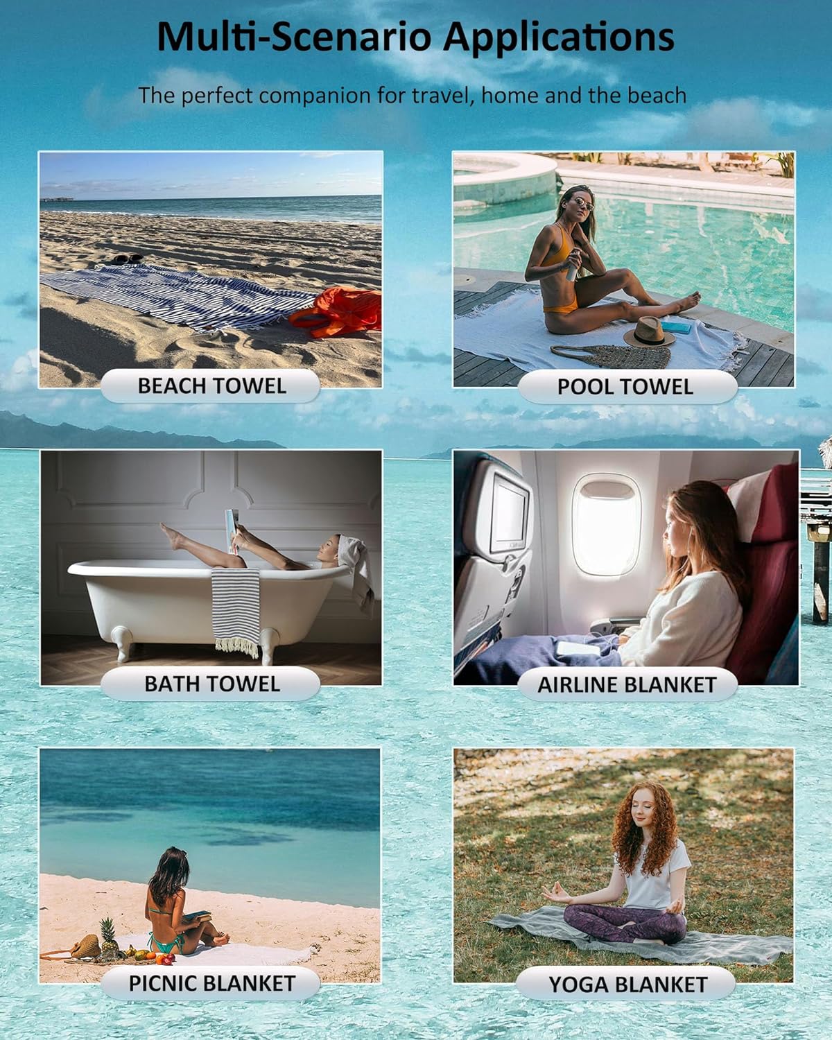 cabanana Turkish Beach Towel Oversized - 40"x70" Quick Dry Sand Free Thin Pool Towel for Adults, Extra Large Cotton Lightweight Travel Towel (Light Pink)