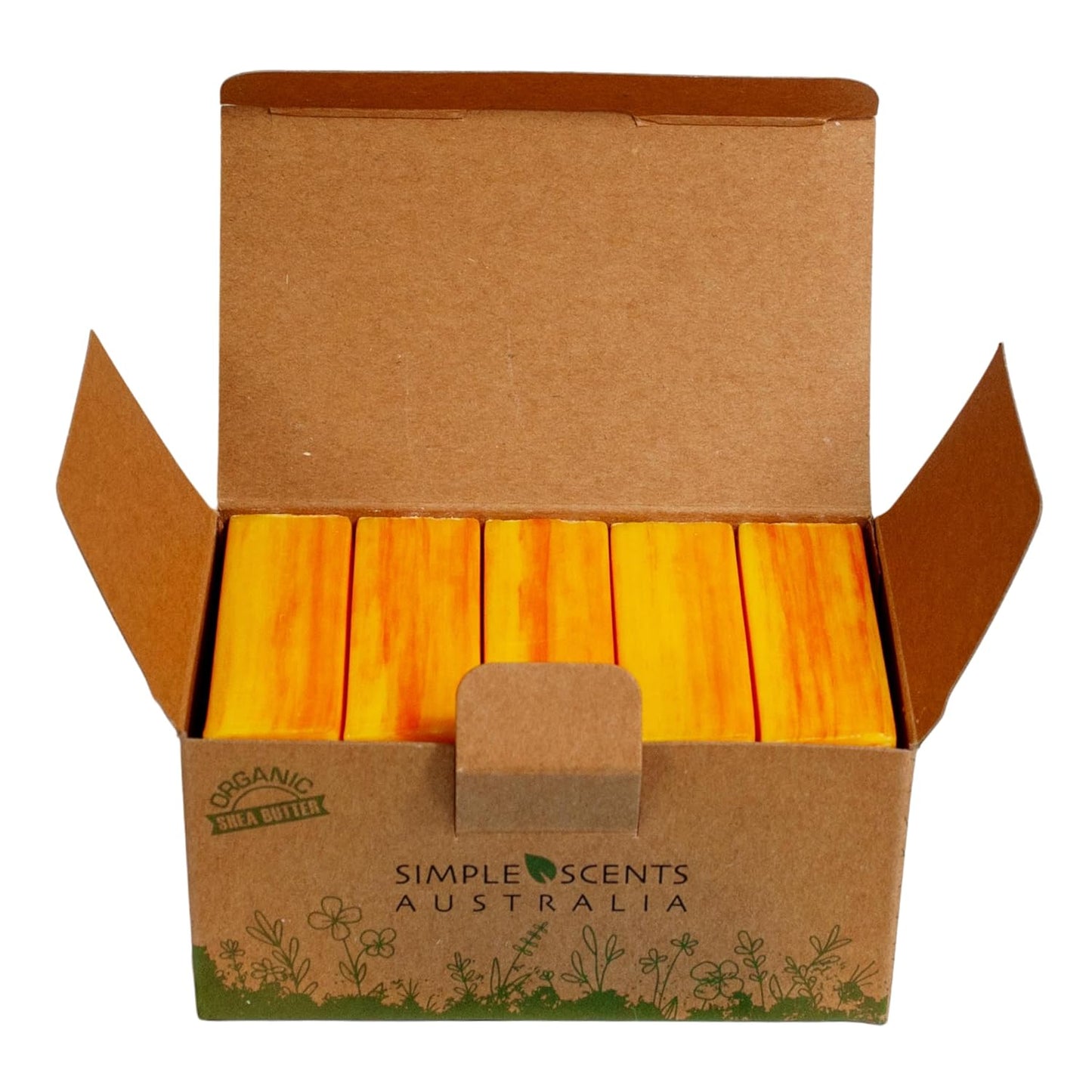 Simple Scents Australia Peach Scented Natural Soap Bars (5 Bars), 3.5oz Moisturizing French Triple Milled Soap Bars Enriched with Shea Butter - Pure Plant Oil Bath & Body