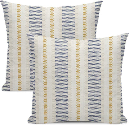 Pink Sage Green Pillow Covers 18x18 Inch 2 Pcs Boho Preppy Polka Dots Striped Decor Throw Pillows Modern Geometric Outdoor Farmhouse Decoration Pillowcase Linen Cushion Cover for Couch Sofa