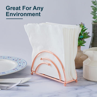 Modern Napkin Holder for Tables - Half Circle - Rose Gold - Tabletop - Free Standing Napkin Holder by Museo