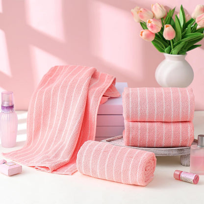 Mindsoft 4pcs Pink Hand Towels for Bathroom Striped 14 x 29 Inch Hand Towels 100% Cotton Soft Absorbent Bath Decorative for Bathroom Kitchen Spa Workout Festival Gift