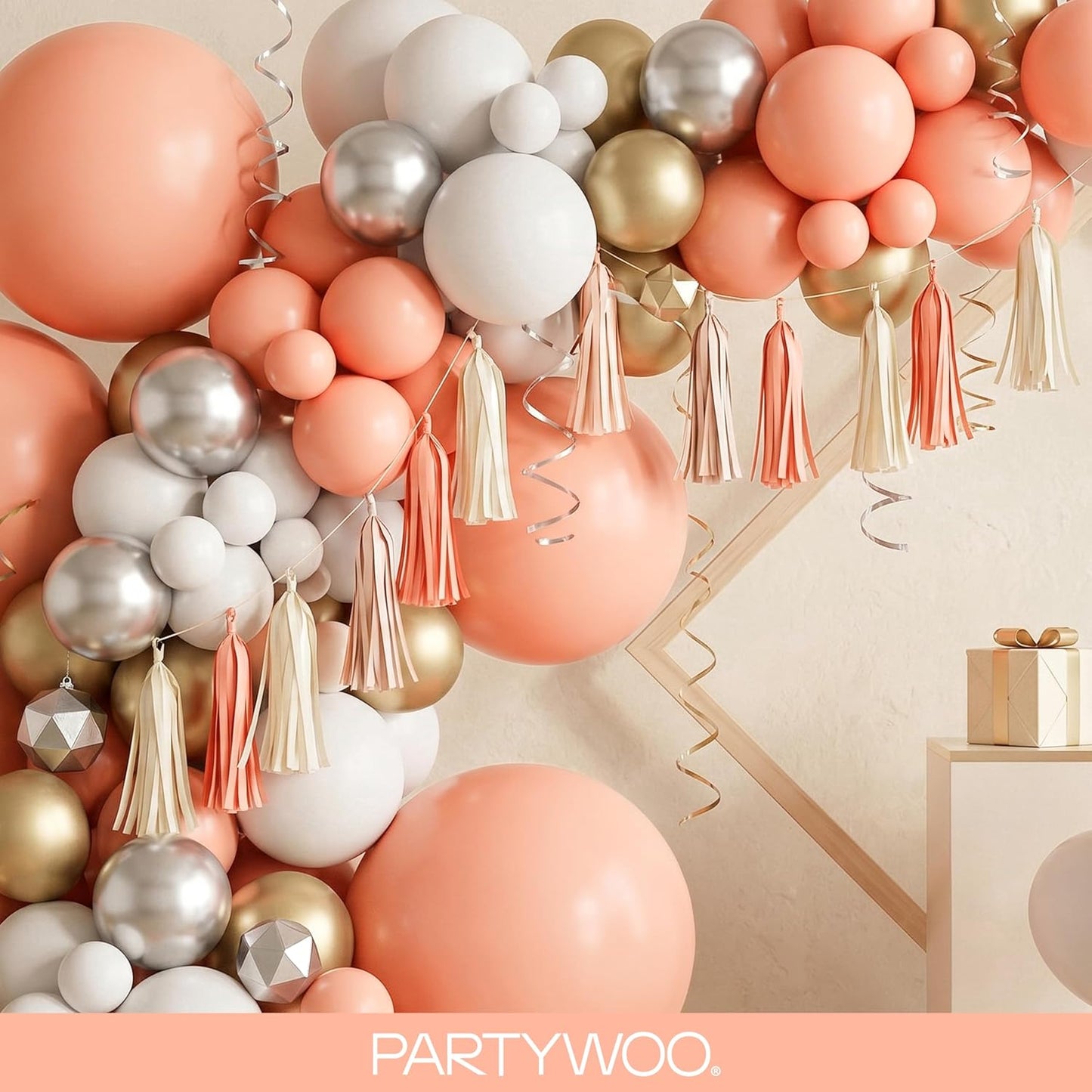PartyWoo Peach Balloons 140pcs Different Sizes of 18 12 10 5 Inch Light Orange Blush Pink Latex Balloon Arch Kit for Wedding Bridal Shower Baby Shower Birthday Party Decorations Orange-Y21