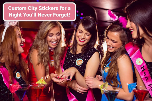 Super Fun, Sexy 12Pc Savannah Bachelorette Stickers 2.5in. Glossy Colorful, Event Decorations Badges for Hen Party. XL Custom Cute Peach Sticker for Bride to be, Bridesmaid. Great Bridal Shower Favors