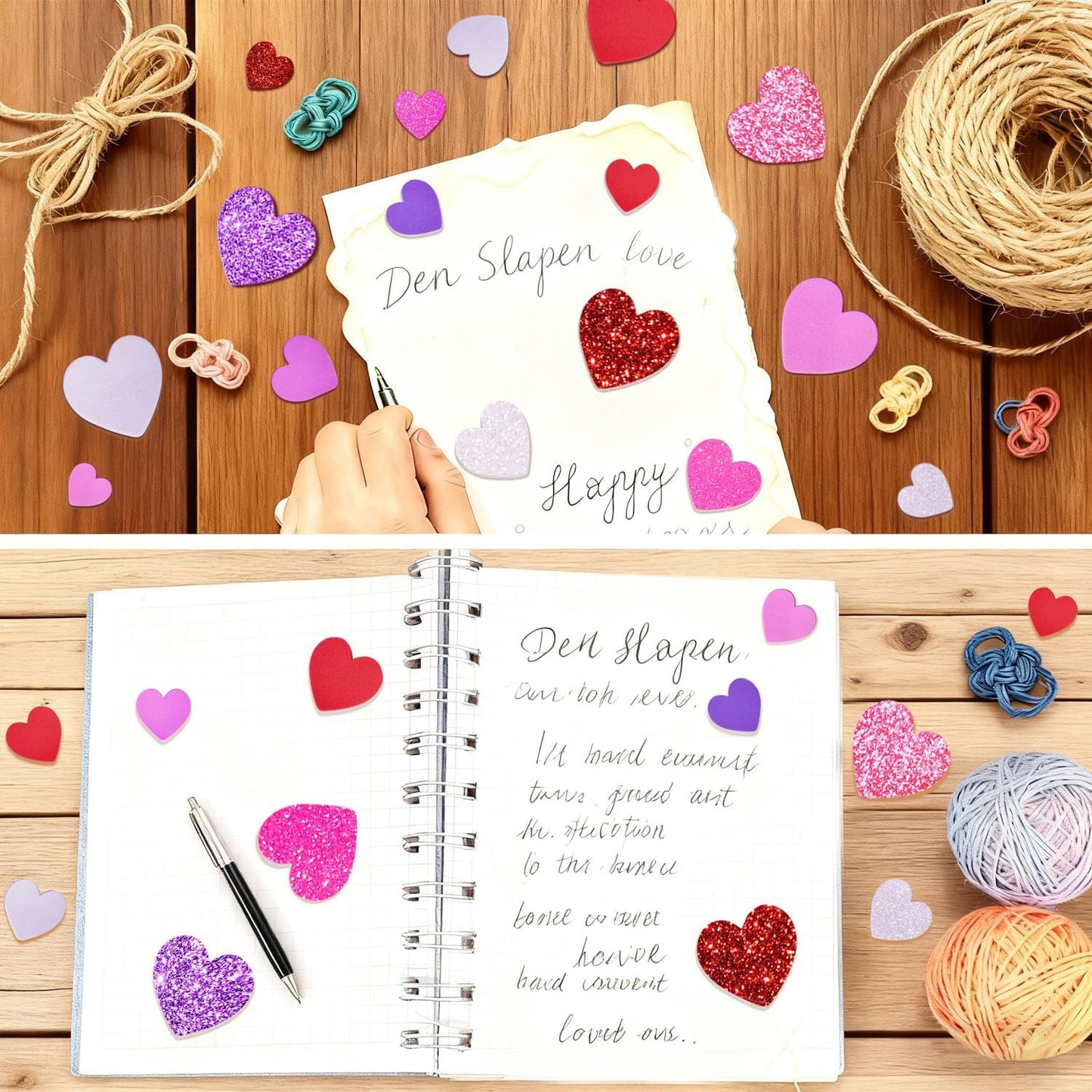 600 Pcs Foam Heart Stickers Red Pink Rose White Purple Hearts Self-Adhesive Stickers for Valentines Day Birthday Party Decor DIY Scrapbooks Greeting Cards Arts Craft Supplies