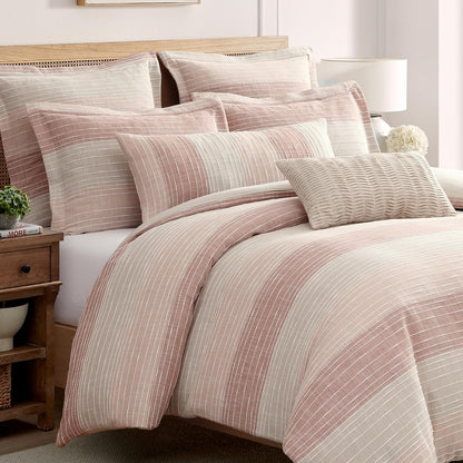 Levtex Home – Sand Stripes Blush Lumbar Decorative Pillow Cover– 14x36in. – Modern Stitched Stripe Design – Pink and Neutral Tones – Soft Textured Fabric – No Insert Included