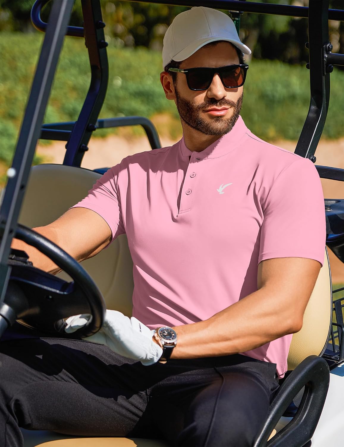 JMIERR Men's Polo Henley Shirt Moisture Wicking Quick Dry Summer Casual Short Sleeve Golf Polo T Shirts