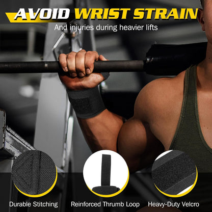 Lifting Straps Wrist Wraps Weightlifting Training: Heavy Duty Gym Support for Men Women Boost Grip Wrist Stability