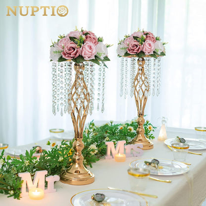 NUPTIO Flower Ball Arrangement Bouquet - 2 Pcs 9.5 inch Diameter Dusty Rose Pink White Fake Flowers Roses Balls for Centerpieces Tables - Artificial Rose for Wedding Centerpiece Table Decorations