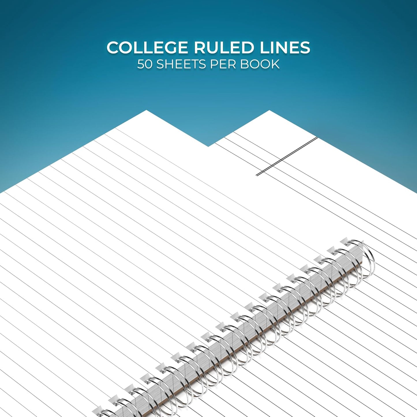 Custom Left Handed Spiral Notebook Journals with a Pastel Pink Colored Cover - 6 Pack of 8.5" x 11" – College Ruled, Hard Cover, 50 Sheets Per Book – For Journaling, Office, School Supplies, etc.