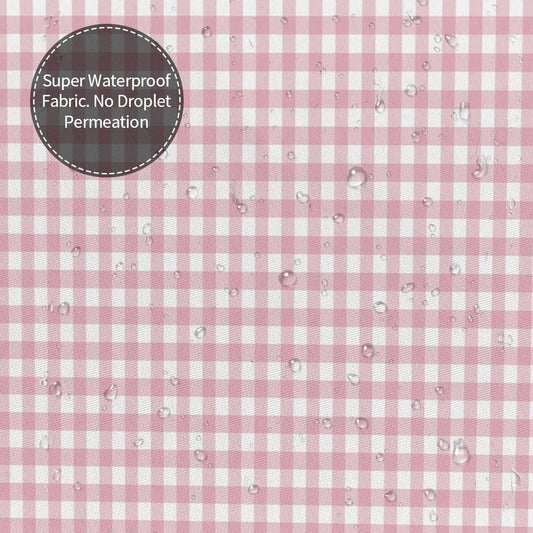 Colorful Abstract Pink Gingham Pattern Check Checkered Color Colored Bathroom Shower Curtain Sets Hooks, Waterproof Polyester Curtain Festival Gift