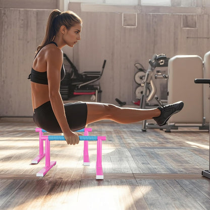 Strength Training Parallettes I-Sit Push Up Bars, Pushup Handles Calisthenics Equipment for Home Workout, Anti-slip Gymnastics Bars, Handstand & Dip Bar for Outdoor Exercise
