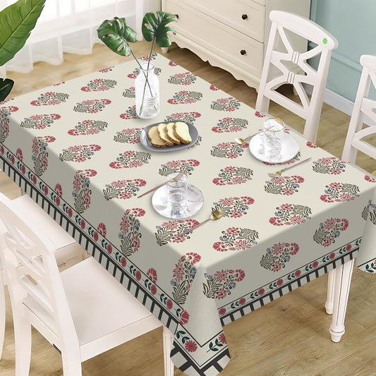 Vintage Floral Rectangle Tablecloth 60 x 84 Inches, Retro Pink Flower Botanical Pastoral Decorative Dining Table Cloth, Spring Summer Dinner Tablecover Picnic Party Decoration