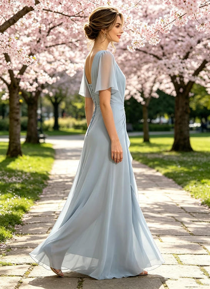 Cadoly Mother of the Bride Dresses for Women Chiffon A-line with Sleeves | Soft,Built-In Bra,Customizable,Stretchy,Adjustable Corset Back,Petite Friendly,Breathable,Fully Lined,True to Size