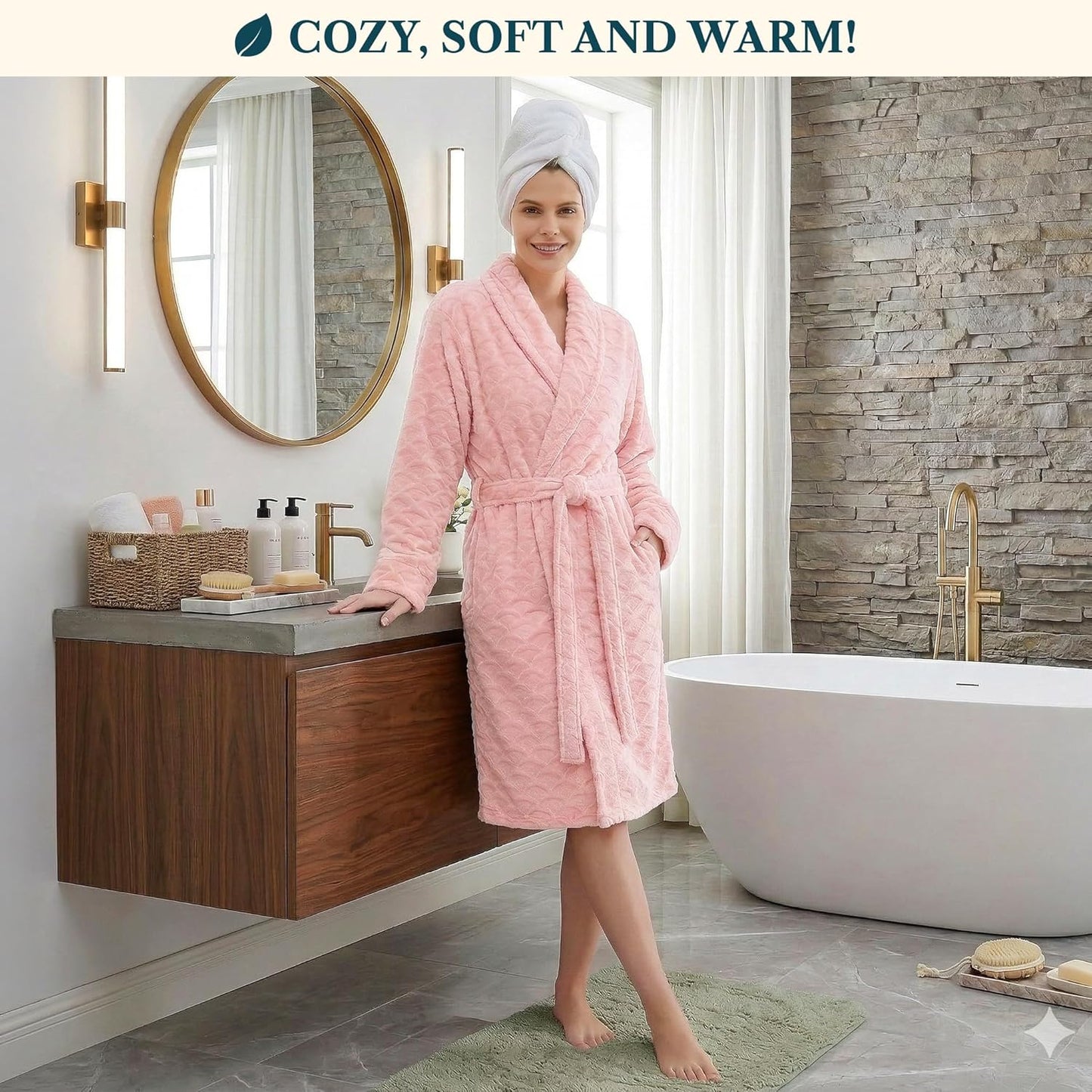 PAVILIA Womens Robes Plush, Short Bathrobe Knee Length, Lightweight Shower Female, Fluffy Soft Fuzzy Cozy Cute with Pockets