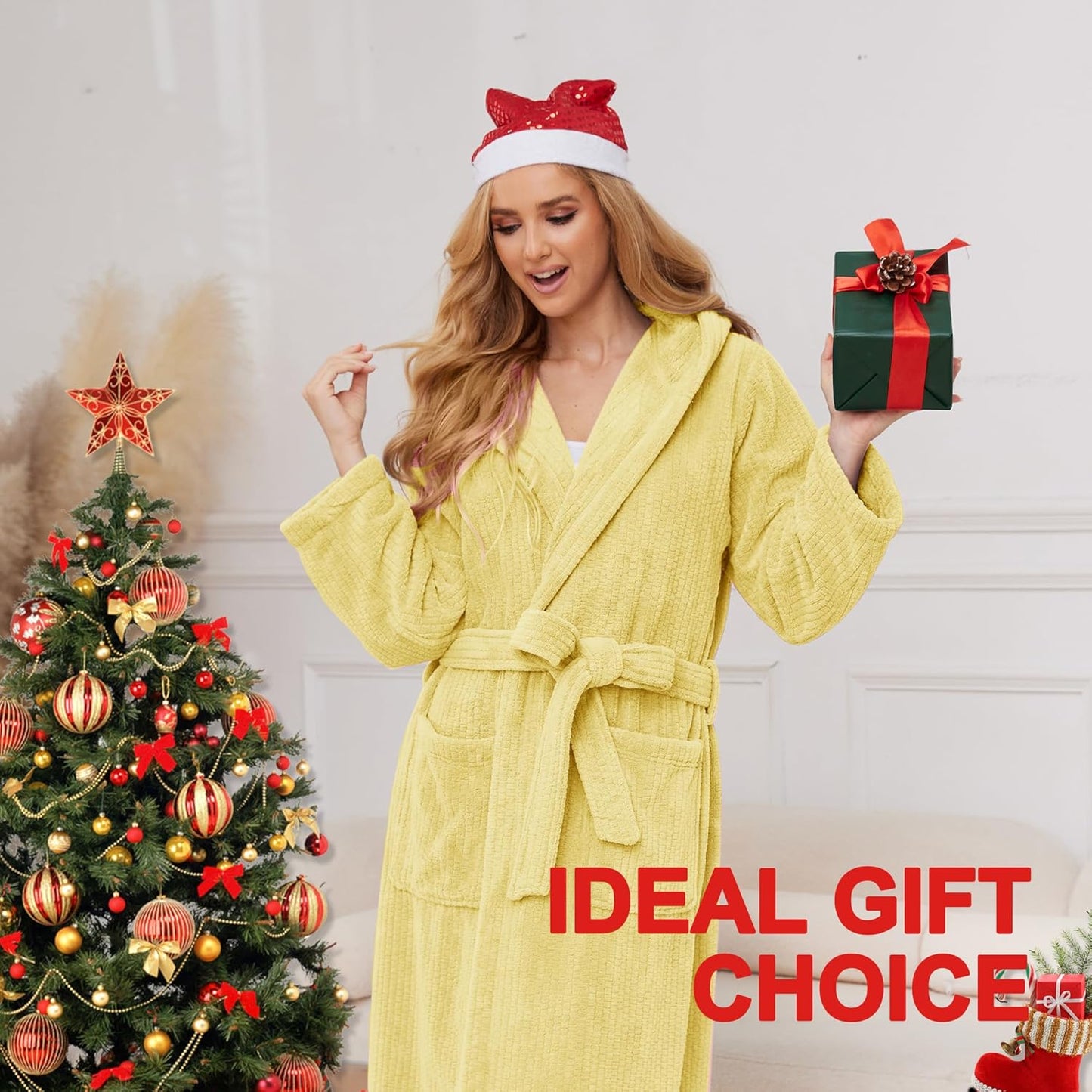 PJGGZ Hooded Bathrobes for Women, Soft Long Towel Robes for Women - Quick Dry yet Warm